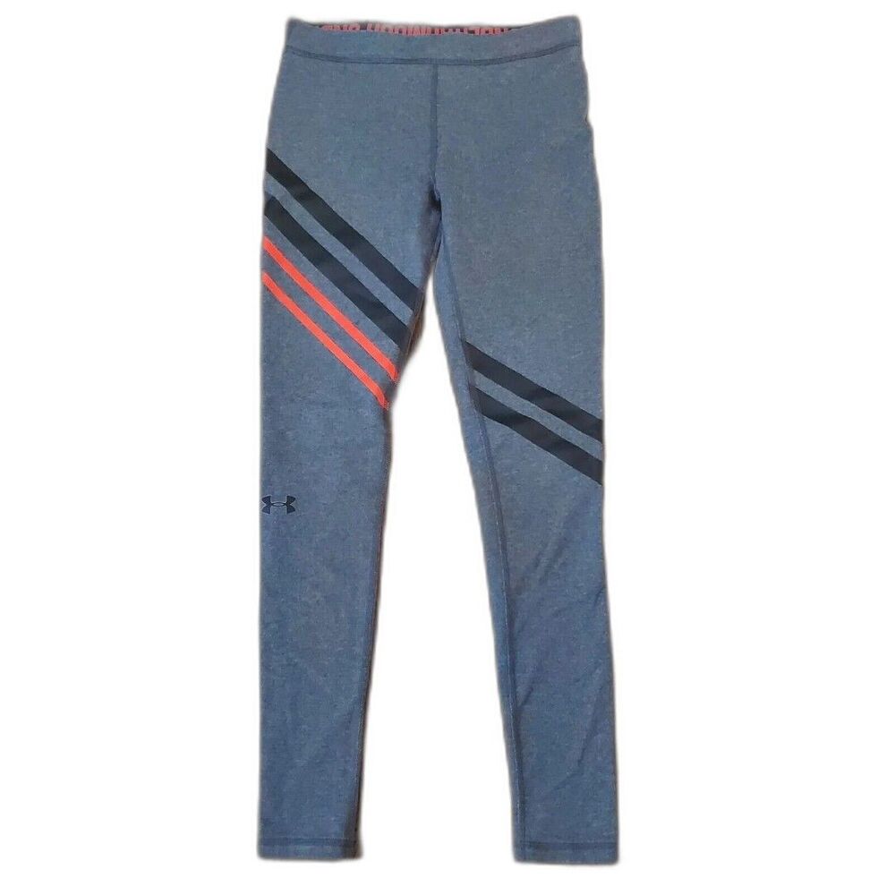 Under Armour Women's Sz Small Favourite Engineered Leggings Gray Black Coral